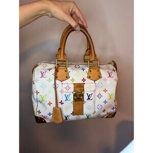Louis Vuitton White Murakami Vintage Multicolor Speedy